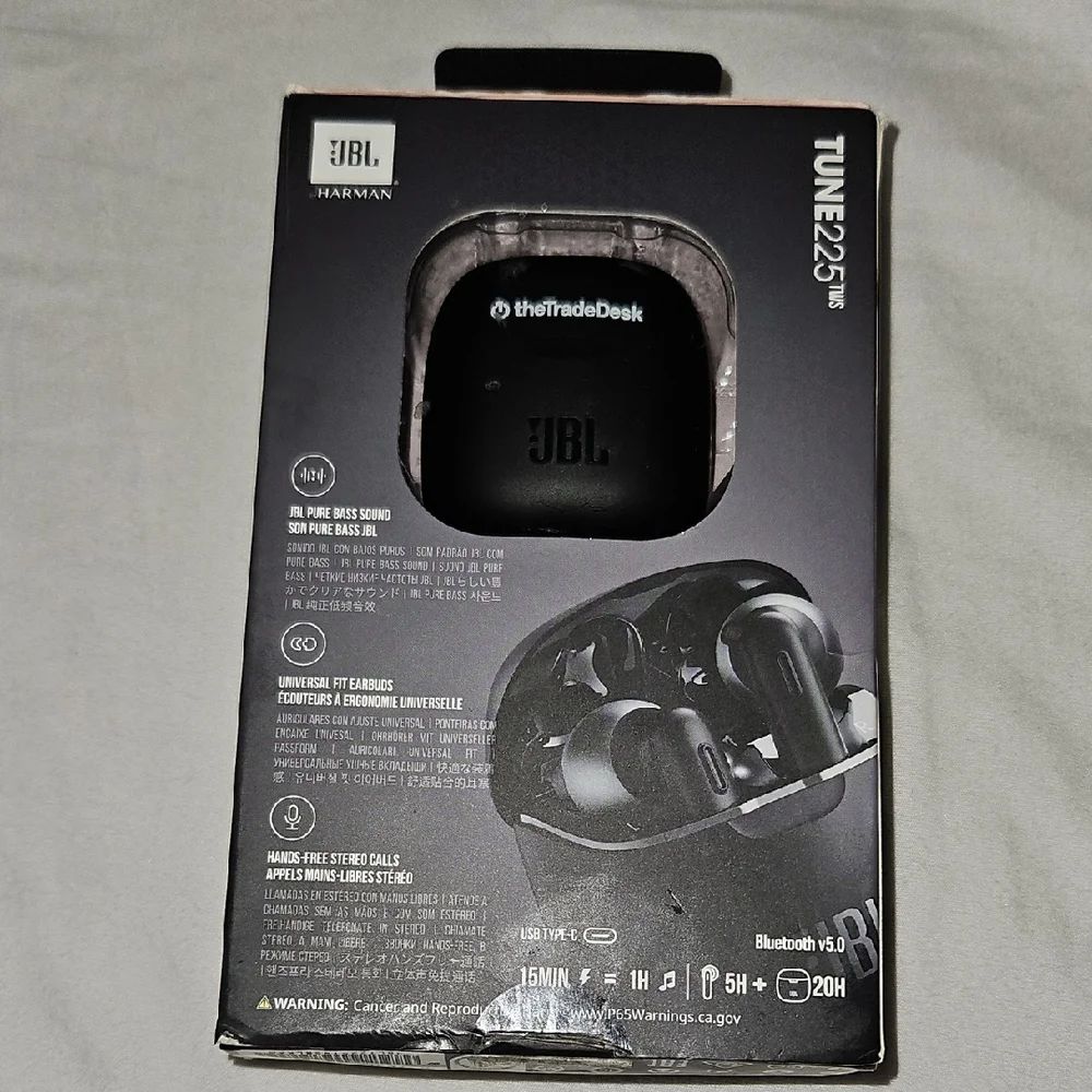 JBL Tune 225TWS Wireless Earbuds - Black